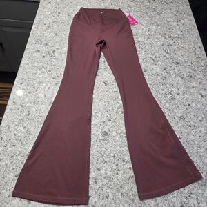 Yogalicious Crossover Waist Flare Legging Pants Size Small Rouge Blush